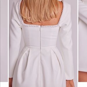 White dress with pearl detail
